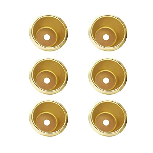 JIHUOO 6 Pcs Metal Candle Cups Holders with Holes Candlestick Liners Inserts Candle Drip Protectors Drip Catchers for Lamp or Candle Making Golden