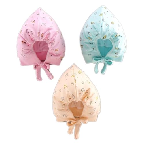 Image of Printed Soft Cotton Cap for New Born Baby Boys & Girls Tie Knot Caps for Infants Topi | Pack of 3