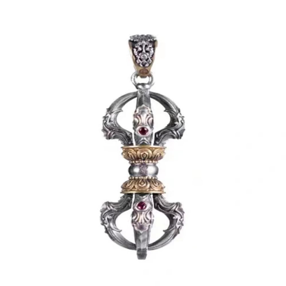 Collier bouddhiste Vajra vintage en aluminium blanc - 6