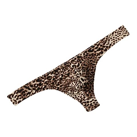 Drelaar Men's Low Waist Leopard Thong Underwear Cover
