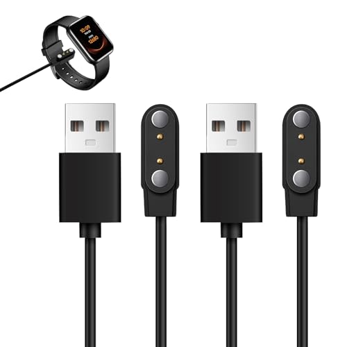 2 Cargadores Magnéticos para Smartwatch – Cable USB 2 Pines con 4mm de Separación, Carga Rápida Universal, Compatible con Relojes Inteligentes, Portátil, Seguro y Sin Interrupciones
