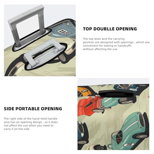 Travel Luggage Cover Elastic Suitcase Protector Washable Baggage Covers Fit For 22-24 Inch Luggage Vintage Cute Cartoon Car Suitcase Cover M3