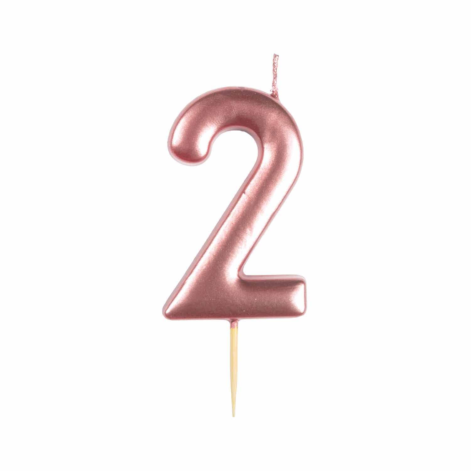 amscan 9911547 Rose Gold Numerical Candle 2