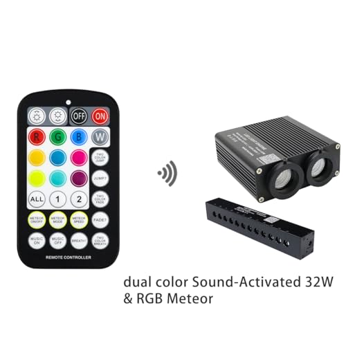Image of AZIMOM 28keys Remote Control of Music Mode & RGB Meteor Dual Color Version Fiber Optic Starlight Headliner Light Kits
