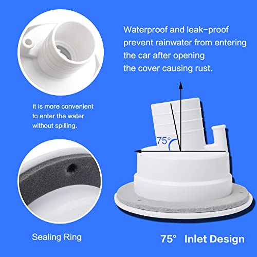 Iztor Fresh Water Gravity Lnlet Hatch Filler Cap For Rv Tanks Caravan Camping Trailer Motorhomes Parts (White) #TOP3