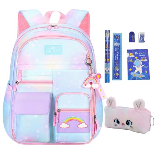 Image of Kids Backpack for Girls.Girls Backpack,School Bag for Kids.GirlsTeens Middle Student,Kawaii Children's Book Bag Blue