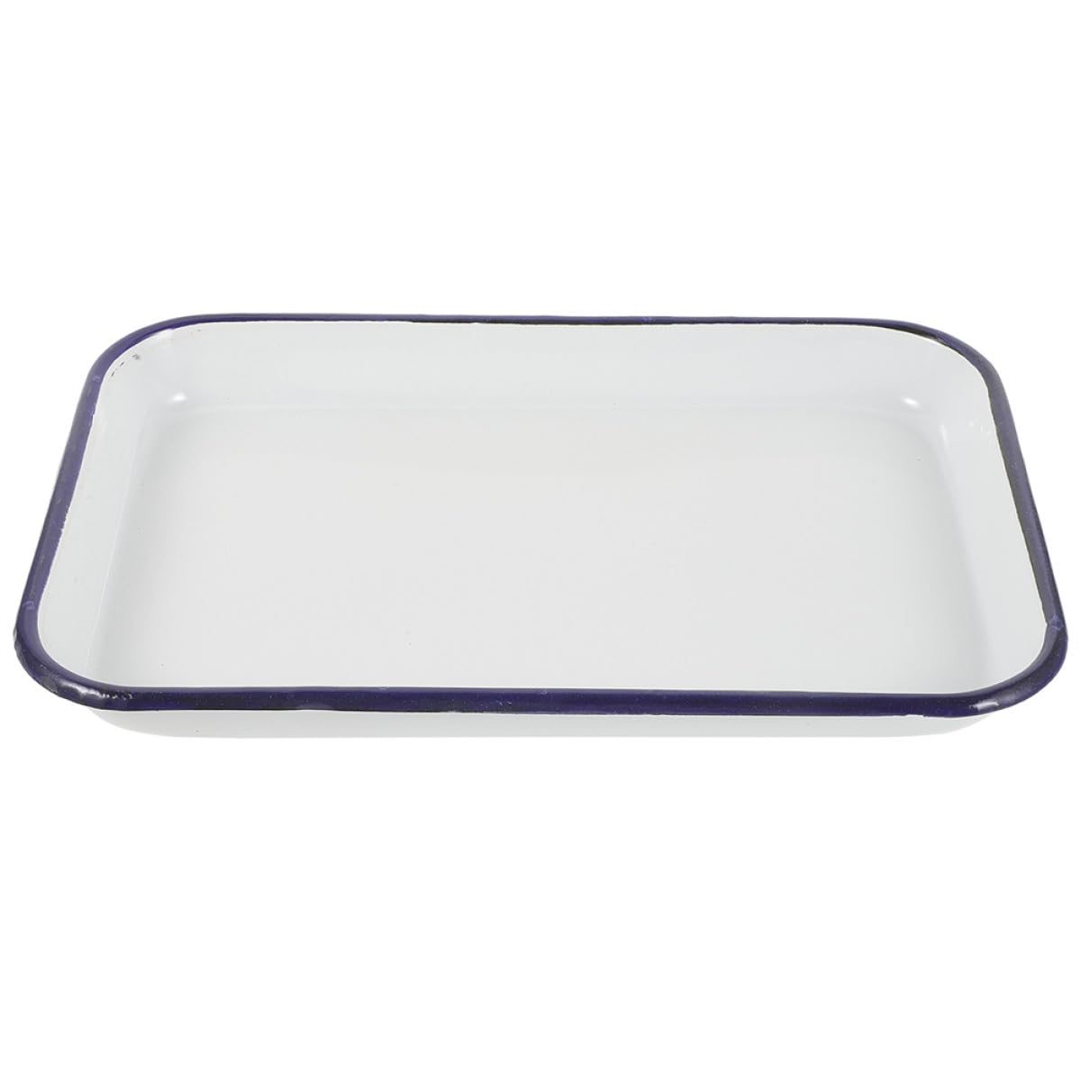 FRCOLOR Plaque à Pâtisserie Rectangulaire Compatible Lave-vaisselle en Émail Blanc, Surface Antiadhésive pour Cuisson et Service Cuisine
