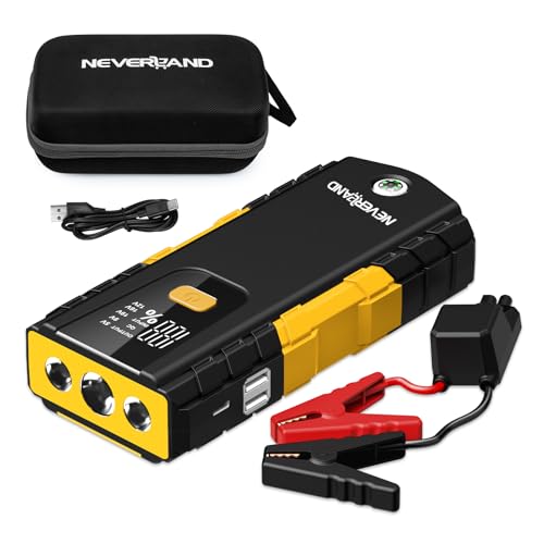 NEVERLAND Jump Starter,12V Portable Car Battery Jump Starter Power Pack with USB Fast Charge (for 6L Gas or 4.5L Diesel Engine) Safe Battery Booster with 4 Modes LED Light(Yellow)