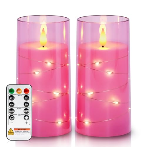 Homemory 3x6 Flameless Candles Flickering LED Pillar Candles with Remote
