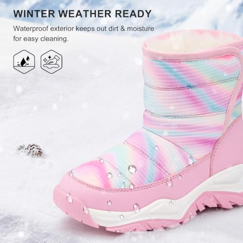 Stelle Toddler Snow Boots Girls Lightweight Warm Winter Shoes(TDP,9MT) - image 6