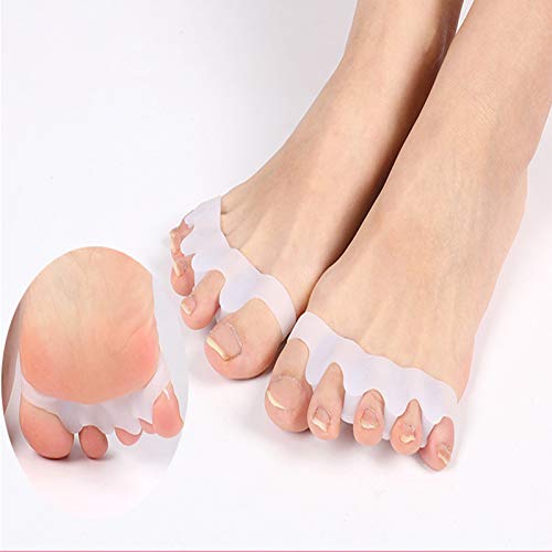 2 Paar Gel-Zehentrenner, Gel-Zehenspreizer für überlappende Zehen, einfaches Tragen in Schuhen, schnelle Linderung von Schmerzen nach Yoga und Sportaktivitäten Cover