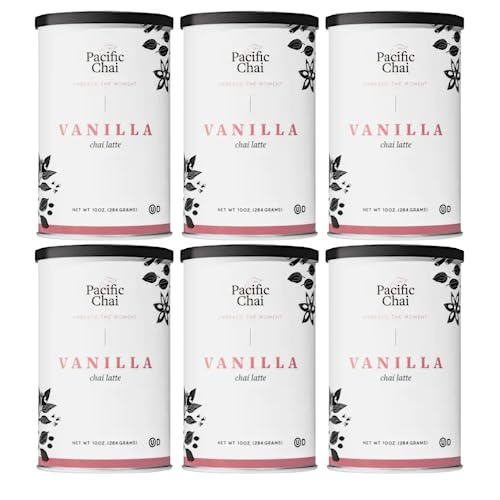 Pacific Chai Vanilla Chai Latte Mix, 10-Ounce Canisters (Pack of 6)