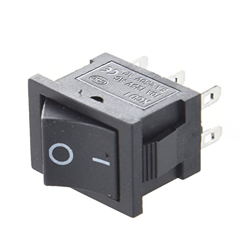 Interruptor - SODIAL(R) 10pzs AC 6A/250V 10A/125V 6 Pin DPDT Encendido / encendido 2 posiciones encajado Interruptor basculante de barco