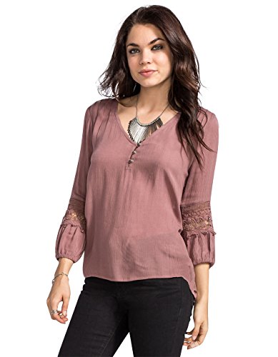 Haut Peasant O'Neill en Gaze de Coton Violet Top Col V Large pour Femme