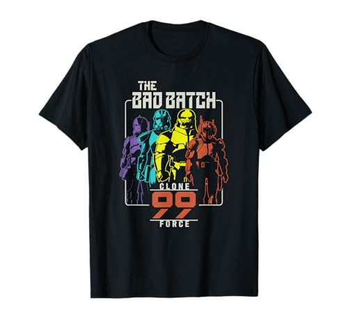 T-shirt Star Wars The Bad Batch en coton noir pour fan de la Clone Force 99