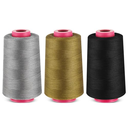 Image of 3-roll Pack of 1313 Aramid 403 Flame-Retardant Yarn, Temperature Resistant to 200℃ Under No Load, Temperature Resistant to 162℃ Under Load, 2000 Meters, Available in Black, Gray, and Khaki