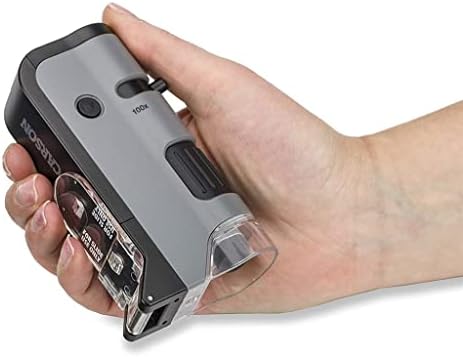Carson MicroFlip 100x-250x LED and UV Lighted Pocket Microscope with Flip Down Slide Base and Smartphone Digiscoping Clip 4 41uzXaGwnML. AC