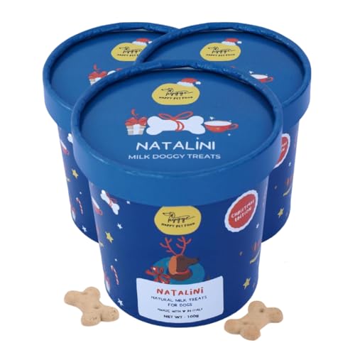 Biscotti Natalini x3: Biscotti per Cani Naturali al Latte, ideali per Natale | Snack Cane gustoso e sano, adatto a tutte le taglie ed età | 300 gr. | Hygge Dog