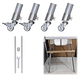 Ruedas para Trona De Bebé, 4 Piezas Accesorios para Trona De Bebé De Acero Inoxidable Antideslizantes Ajustables Rueda De Metal para Trona De Bebé Reposapiés Compatible con Trona