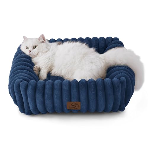 Image of Bedsure ComfyFleece Cute Dog Bed for Small Dogs & Cats,20in Night Blue
