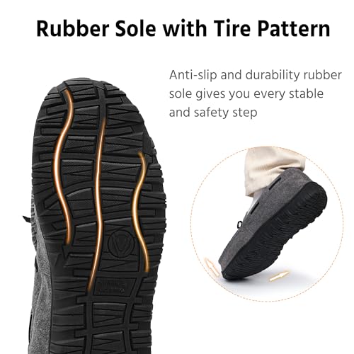 Image of MIXIN Mens Slippers Indoor Outdoor Memory Foam House Shoes Anti-Slip Moccasins Slippers for Men