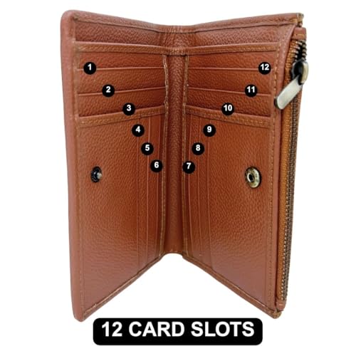 Myra Bag Boho Card Holder Wallet for Women - Slim Bifold Canvas and Leather Wallet - Blue Geometric4