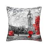 Cremallera invisible: hay una cremallera invisible en el lateral de la funda de almohada impresa de London Street, que es conveniente y hermosa para montar y desmontar el núcleo de la almohada.