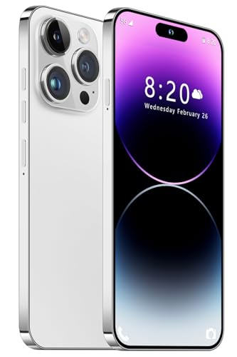 A14 Pro Max Unlocked Android Phones, 6GB+256GB Unlocked Cell Phone, 6.82" HD Display Android 13 Smartphone, 6000mAh Battery 64MP Camera Face ID, Dual SIM 5G Phone (Purple)