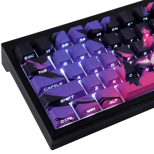 PBT keycaps, 131 Keys Double Shot Keycaps Side Engraved Transparent Keycap Set Cherry Profile Backlit Keycaps for Cherry MX Switch ASIN/ISO Layout Mechanical Keyboard