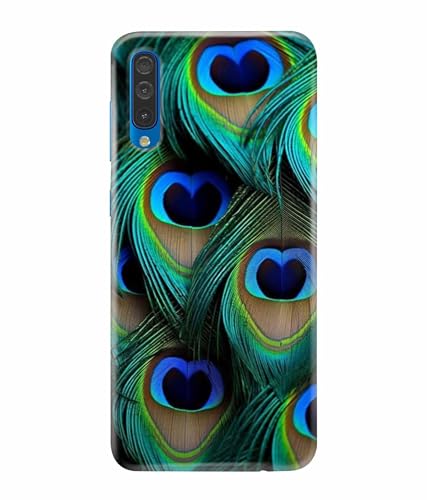 Image of Printed Hard Back Case Cover & Compatible for Samsung Galaxy A70 / Samsung Galaxy A70S | Peacock Feather (Multicolor) - D1184