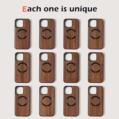 Coque iPhone 16 Pro Max MagSafe en bois noir avec béquille rotative - 2