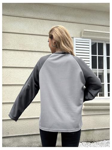 MakeMeChic Girl's Star Print Color Block Crew Neck Long Sleeve Tee Shirt Y2K Tees Top2