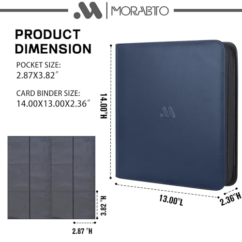 Image of Card Binder 12 Pocket,Trading Card Binder Holds up to 1200 Cards with 50 Sleeves,Zipper Card Holder Album Compatible with TCG Card /Game Cards /Sports Card