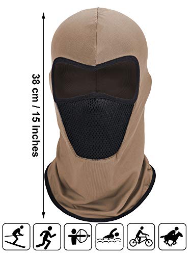 6 Pieces Summer Balaclava Face Mask Breathable Sun Dust Protection Mask Long Neck Cover For Outdoor Activities (Blue, Khaki, Black, Navy Blue, Grey, Army Green) #TOP2