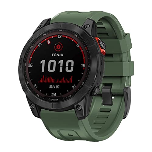 Bracelet silicone Fenix 6X Pro 26 mm vert armée à fixation rapide