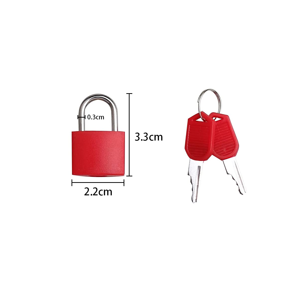 Lot de 4 cadenas à câble avec clés identiques, (33 mm) de large