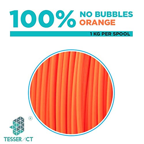 Image of Tesseract Premium PLA + 1.75mm 3D Printing Filament | Dimensional Accuracy + /- 0.03mm | Compatible with Most FDM Printers | 0.8 KG 3D Printer Filament - PLA Orange (Quantity 1)