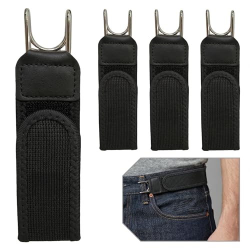 VVPENA 4 Stück Gürtel ohne Schnalle Herren Damen Unsichtbarer Elastischer Schnallenloser Gürtel