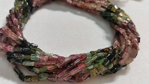 Tourmaline multy rectangulaire 3x5mm LKBEADS, fil de pierre naturelle 14 inch
