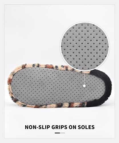 Image of DICUIRD Womens Thick & Warm Slipper Socks with Grippers - Christmas House Slippers