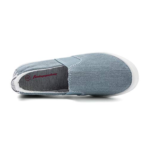 Image of FUNKYMONKEY Slip-On Canvas Sneakers for Women, Comfortable Lightweight Lace-Up Flat Casual Tennis Shoes Breathable Walking Shoes for Everyday Wear