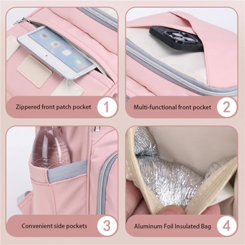 Diaper Bag Multifunctional Baby Backpack Extension Multifunction Travel Backpack Maternity Bag (Black)4