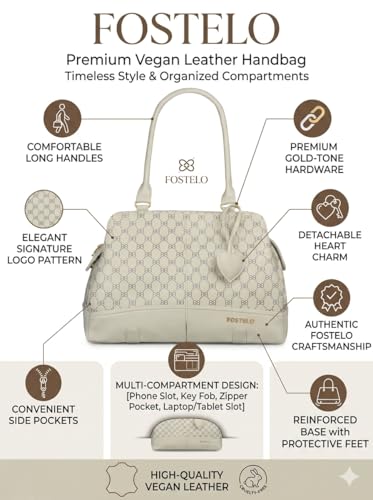 Image of Fostelo Women's Helena Satchel Tote Handbag for Women | Ladies Purse | Stylish Shoulder Bag | Gift For Women