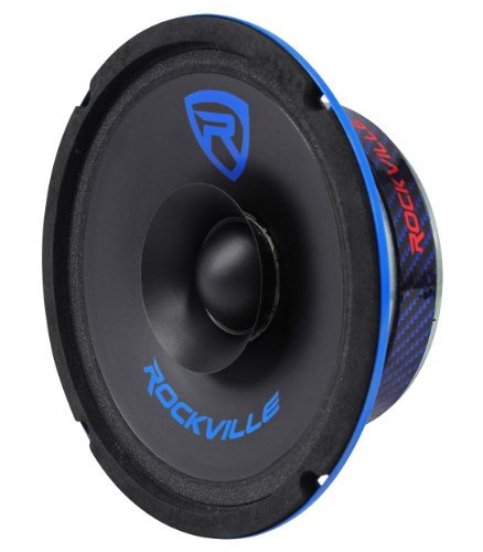 Image of Rockville RM64SP Mid-Range Car Speaker, 6.5 inch, 120W, 4 Ohm, Dual Cone, Kevlar, Foam Suspension, Bullet Phase Plug, CEA Compliant, Perfect for Car Audio | 120W Peak / 60W RMS CEA Rated, Kevlar Cone, Dual Cone, 2.2 inch Slim Mount, 60 oz Magnet, 1.5 inch Voice Coil, Wire Mesh Grilles