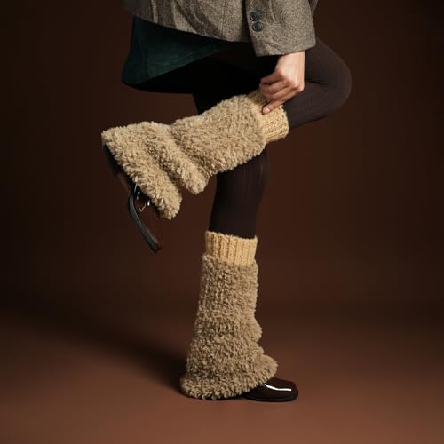 Image of Theater Women Banded Plush Ribbed Leg Warmer - Black | Soft Ribbed Knit with Contrast Band | Stretchable & Stylish | Free Size Layer