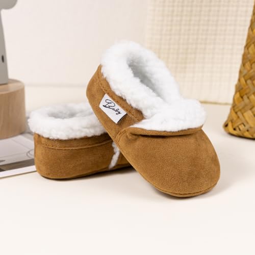 HsdsBebe Unisex Baby Cozie Fleece Lined Booties Non-Slip Soft Sole Infant Winter Warm Socks Shoes4