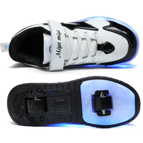 Image of Nsasy Roller Shoes Kids Roller Skates Shoes Girls Boys Wheels Shoes Become Sport Sneaker with Led for Children Gift