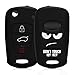 Produktbild kwmobile Autoschlüssel Hülle kompatibel mit Hyundai 3-Tasten Klapp Autoschlüssel Hülle - Schlüsselhülle Don't Touch My Key Weiß Schwarz