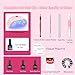 Leeclek Nail Polish Kit Nail Lamp with U V Light Basecoat Gel Top Coat Nail Stickers Cuticle Oil Soak Off Manicure Tools Rhinestones Decoration Nail Art DIY Set Gifts for Women and Girls