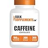 BulkSupplements.com Caffeine 100mg Capsules - Caffeine Supplements, Caffeine Pills 100mg - for Energy Support, 1 Caffeine Capsule per Serving, 300 Capsules (Pack of 1)
